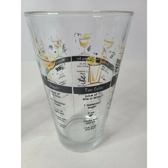VINTAGE Drinking Glasses with Cocktail Recipes Art - Picture 2 of 8